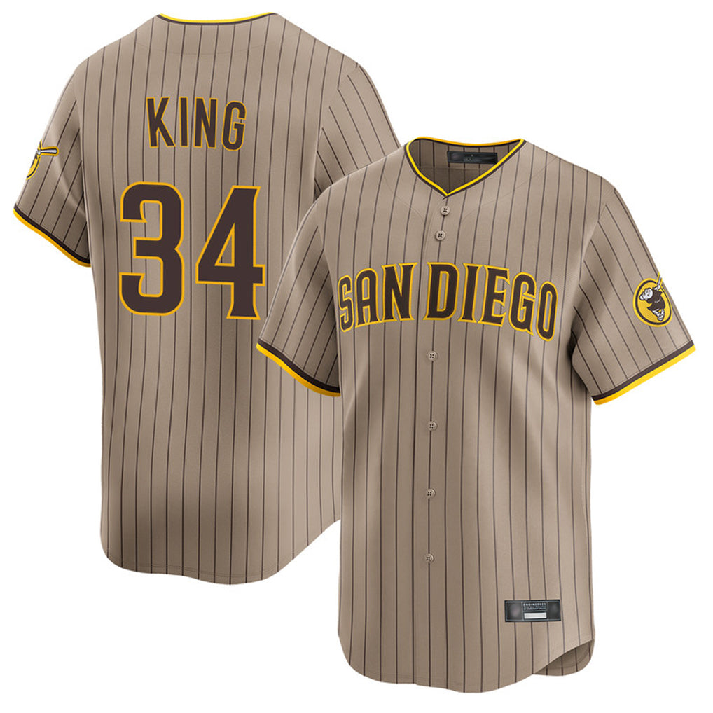Kooe S.Diego Padres #34 Michael King Player Khaki Home Limited Stitched Jerseys