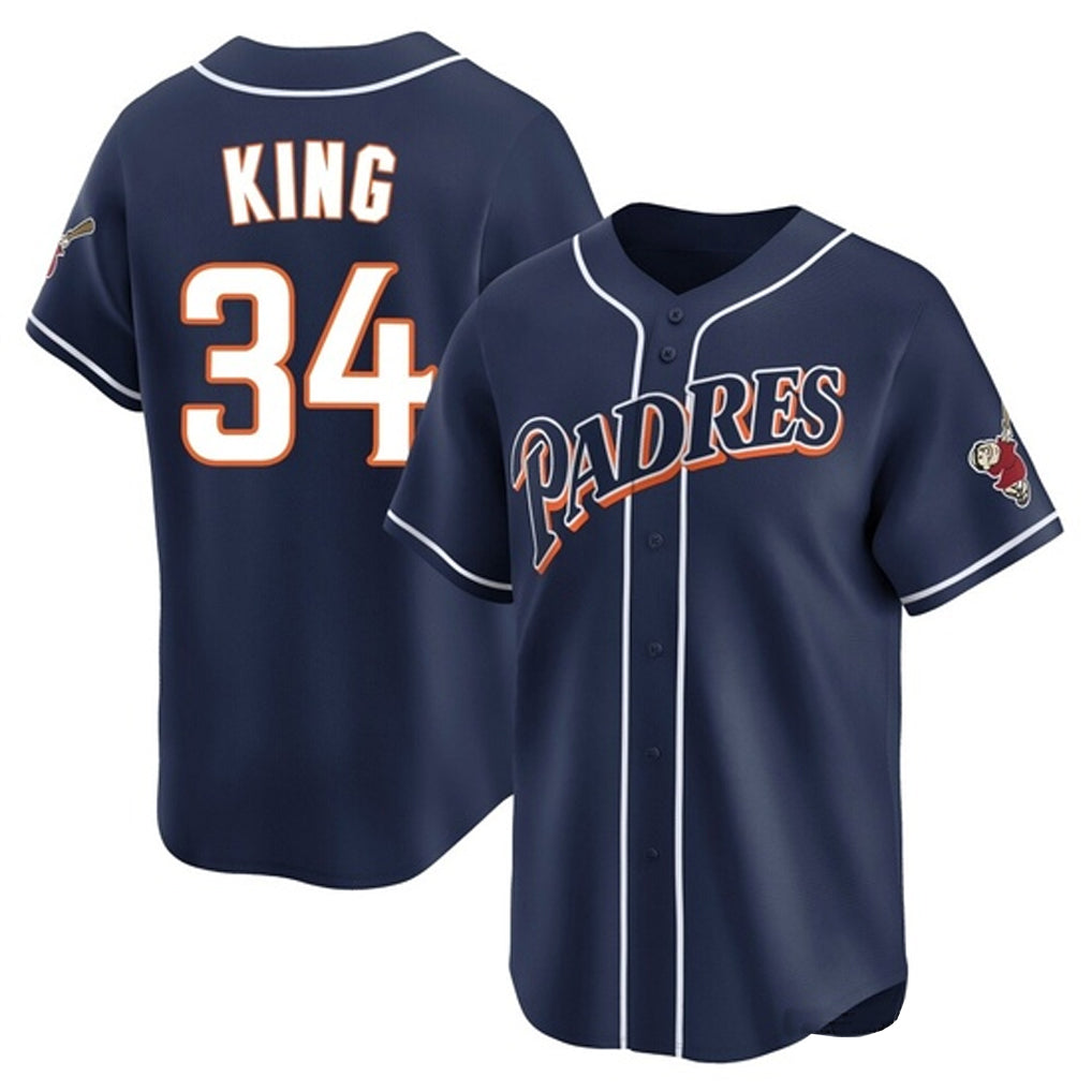 Kooe S.Diego Padres #34 Michael King Player Navy Cooperstown Collection Limited Home Stitched Jerseys