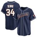 Kooe S.Diego Padres #34 Michael King Player Navy Cooperstown Collection Limited Home Stitched Jerseys
