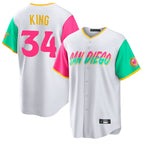Kooe S.Diego Padres #34 Michael King Player White City Connect Home Game Stitched Jerseys