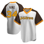 Kooe S.Diego Padres #34 Michael King Player White Home Cooperstown Collection Replica Game Stitched Jerseys