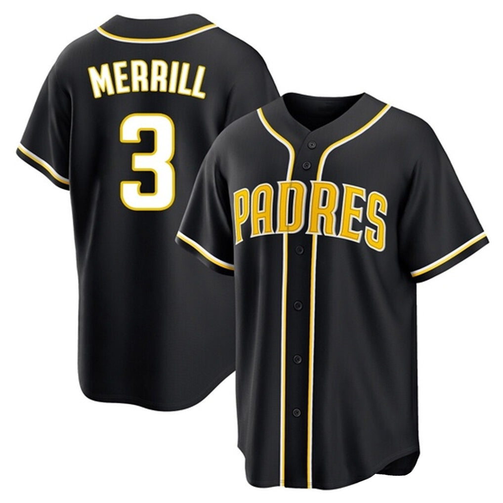 Kooe S.Diego Padres #3 Jackson Merrill Player Black 2026 Fashion Home Stitched Jerseys