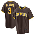 Kooe S.Diego Padres #3 Jackson Merrill Player Brown Home Game Stitched Jerseys
