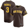Kooe S.Diego Padres #3 Jackson Merrill Player Brown Home Limited Stitched Jerseys