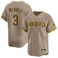 Kooe S.Diego Padres #3 Jackson Merrill Player Khaki Home Limited Stitched Jerseys