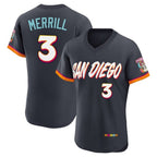Kooe S.Diego Padres #3 Jackson Merrill Player Obsidian 2026 City Connect Home Limited Elite T-shirt Stitched Jerseys
