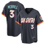 Kooe S.Diego Padres #3 Jackson Merrill Player Obsidian 2026 City Connect Home Limited T-shirt Stitched Jerseys
