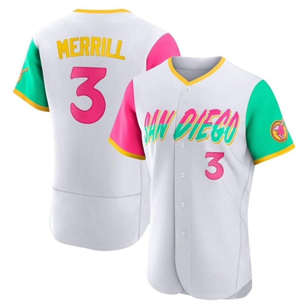 Kooe S.Diego Padres #3 Jackson Merrill Player White City Connect Home Limited Elite Stitched Jerseys