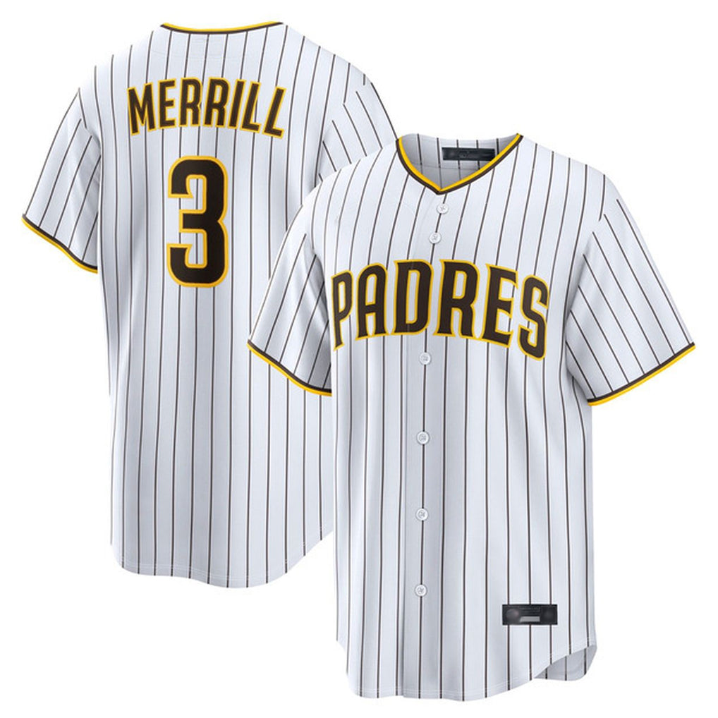 Kooe S.Diego Padres #3 Jackson Merrill Player White Cooperstown Collection Home Game Stitched Jerseys