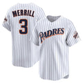 Kooe S.Diego Padres #3 Jackson Merrill Player White Cooperstown Collection Limited Home Stitched Jerseys