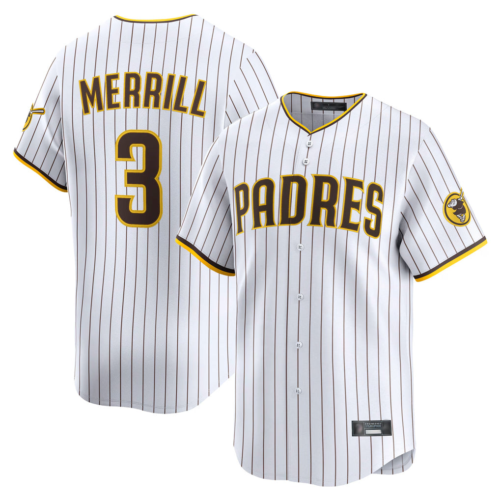 Kooe S.Diego Padres #3 Jackson Merrill Player White Home Limited Stitched Jerseys