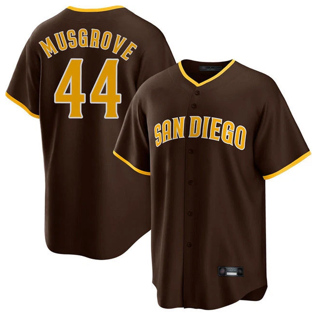 Kooe S.Diego Padres #44 Joe Musgrove Player Brown Home Game Stitched Jerseys