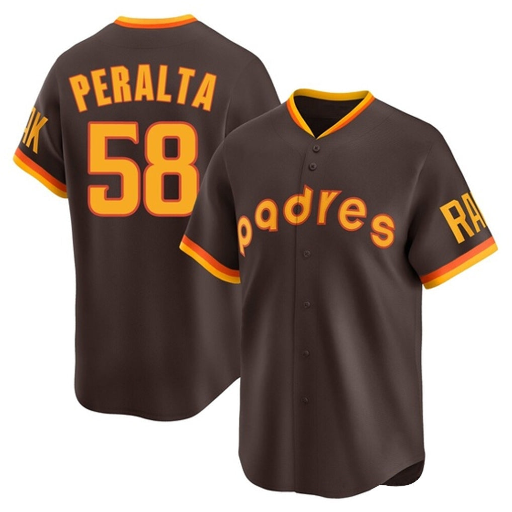 Kooe S.Diego Padres #58 Wandy Peralta Player Brown Home Cooperstown Collection Replica Game Stitched Jerseys
