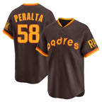 Kooe S.Diego Padres #58 Wandy Peralta Player Brown Home Cooperstown Collection Replica Game Stitched Jerseys
