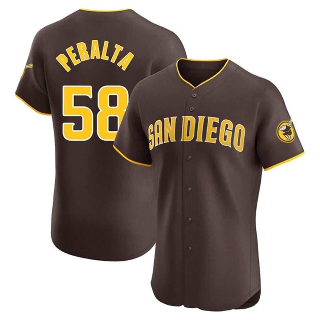 Kooe S.Diego Padres #58 Wandy Peralta Player Brown Home Limited Elite Stitched Jerseys
