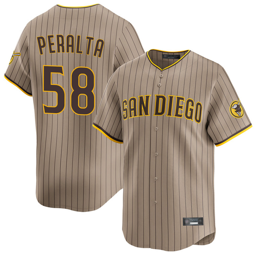 Kooe S.Diego Padres #58 Wandy Peralta Player Khaki Home Limited Stitched Jerseys