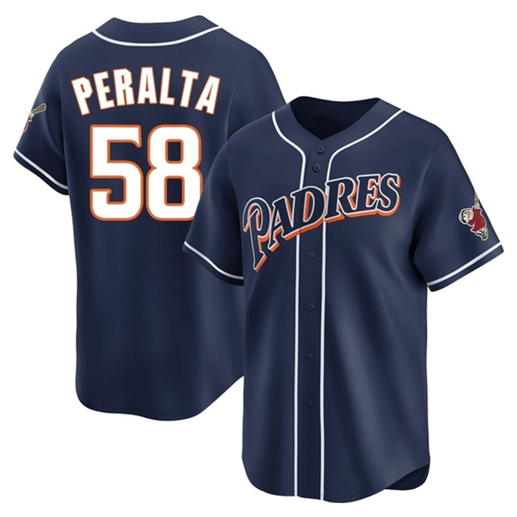 Kooe S.Diego Padres #58 Wandy Peralta Player Navy Cooperstown Collection Limited Home Stitched Jerseys