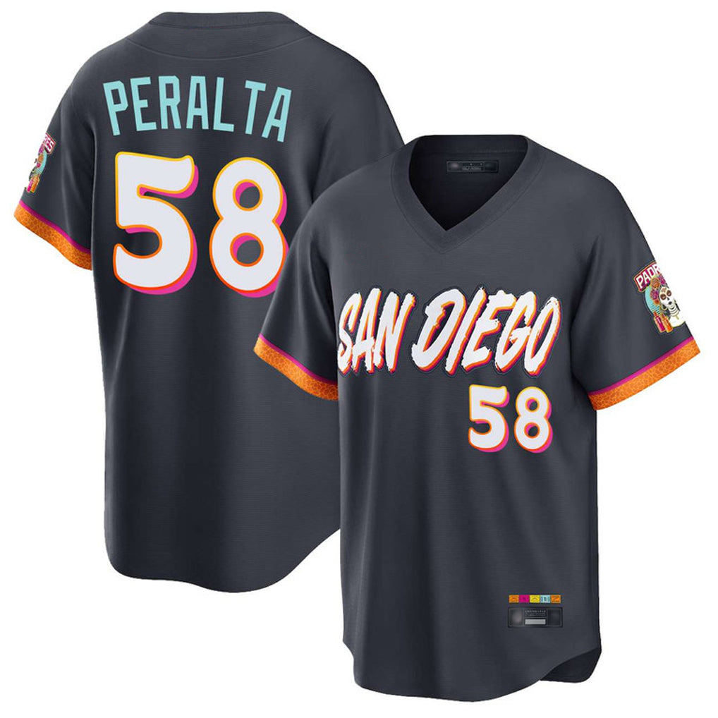 Kooe S.Diego Padres #58 Wandy Peralta Player Obsidian 2026 City Connect Home Limited T-shirt Stitched Jerseys