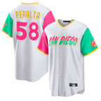 Kooe S.Diego Padres #58 Wandy Peralta Player White City Connect Home Game Stitched Jerseys