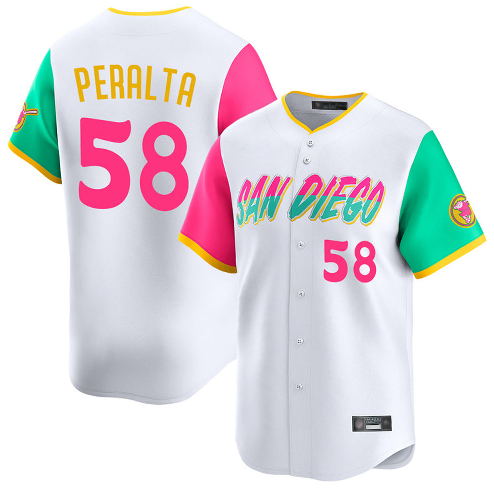 Kooe S.Diego Padres #58 Wandy Peralta Player White City Connect Home Limited Stitched Jerseys