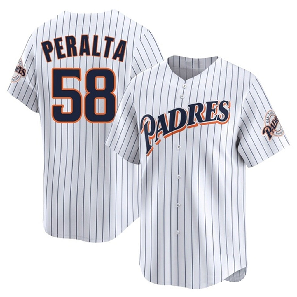 Kooe S.Diego Padres #58 Wandy Peralta Player White Cooperstown Collection Limited Home Stitched Jerseys