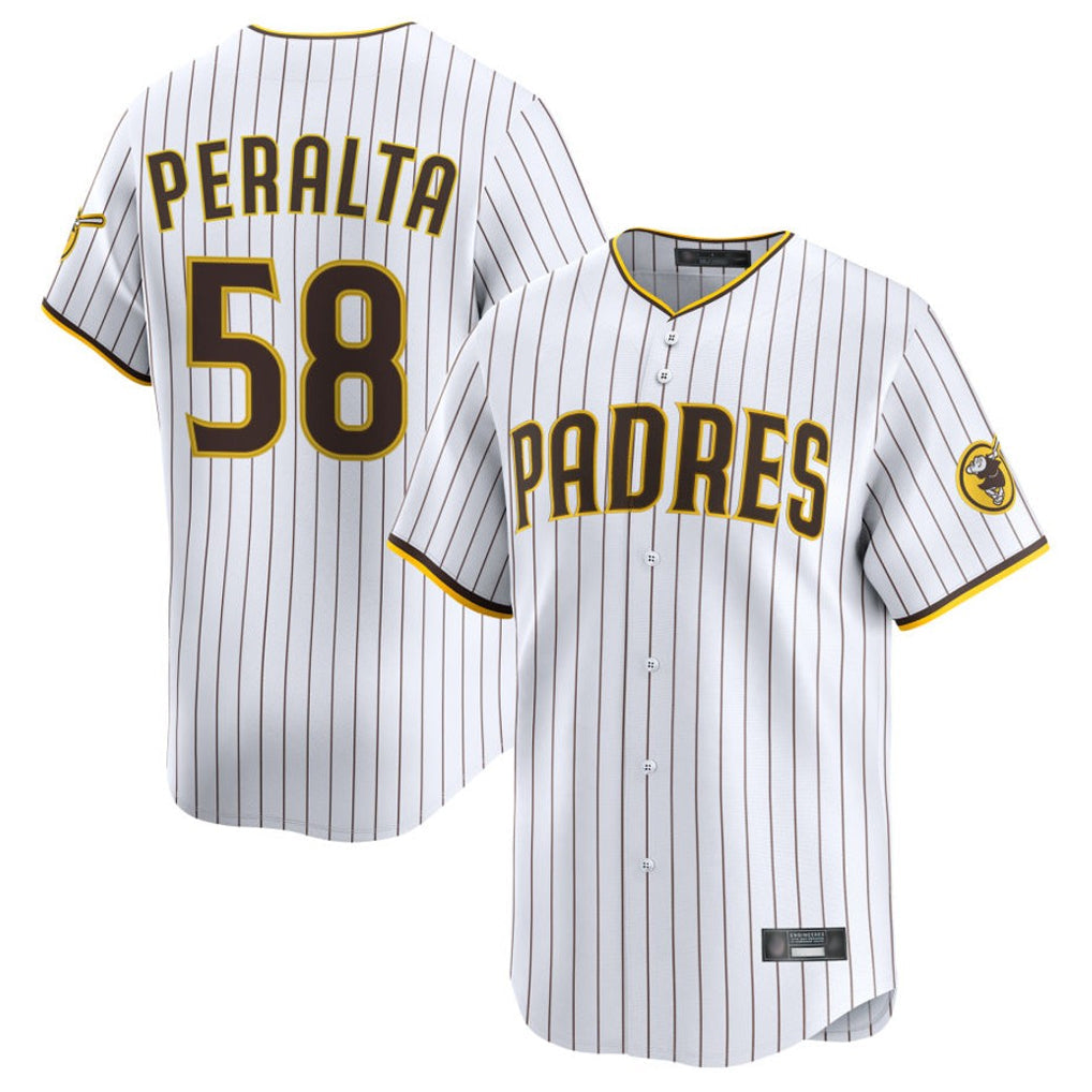 Kooe S.Diego Padres #58 Wandy Peralta Player White Limited Home Stitched Jerseys