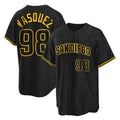 Kooe S.Diego Padres #98 Randy Vasquez Player Black Snake Skin City Home Game Stitched Jerseys