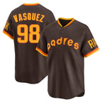 Kooe S.Diego Padres #98 Randy Vasquez Player Brown Home Cooperstown Collection Replica Game Stitched Jerseys
