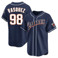 Kooe S.Diego Padres #98 Randy Vasquez Player Navy Cooperstown Collection Limited Home Stitched Jerseys