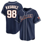 Kooe S.Diego Padres #98 Randy Vasquez Player Navy Cooperstown Collection Limited Home Stitched Jerseys