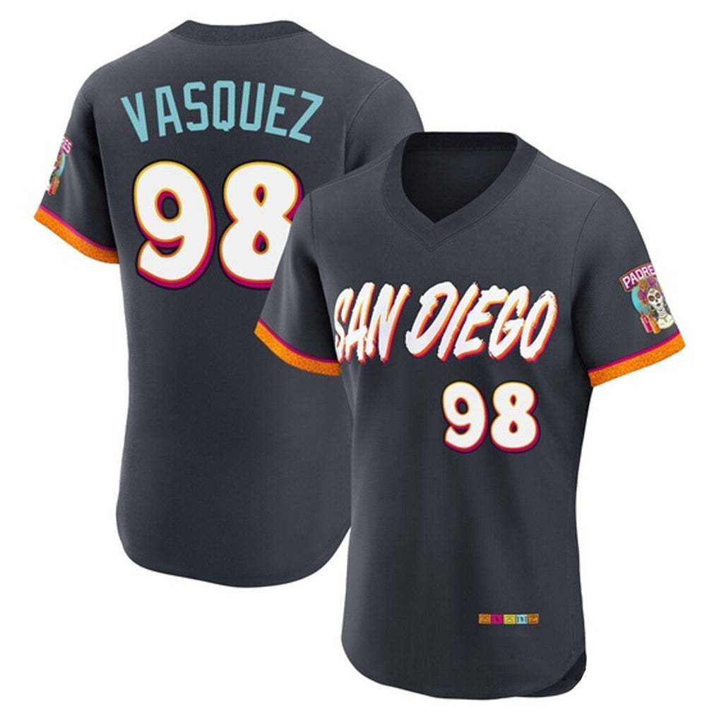 Kooe S.Diego Padres #98 Randy Vasquez Player Obsidian 2026 City Connect Home Limited Elite T-shirt Stitched Jerseys