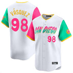 Kooe S.Diego Padres #98 Randy Vasquez Player White City Connect Home Limited Stitched Jerseys