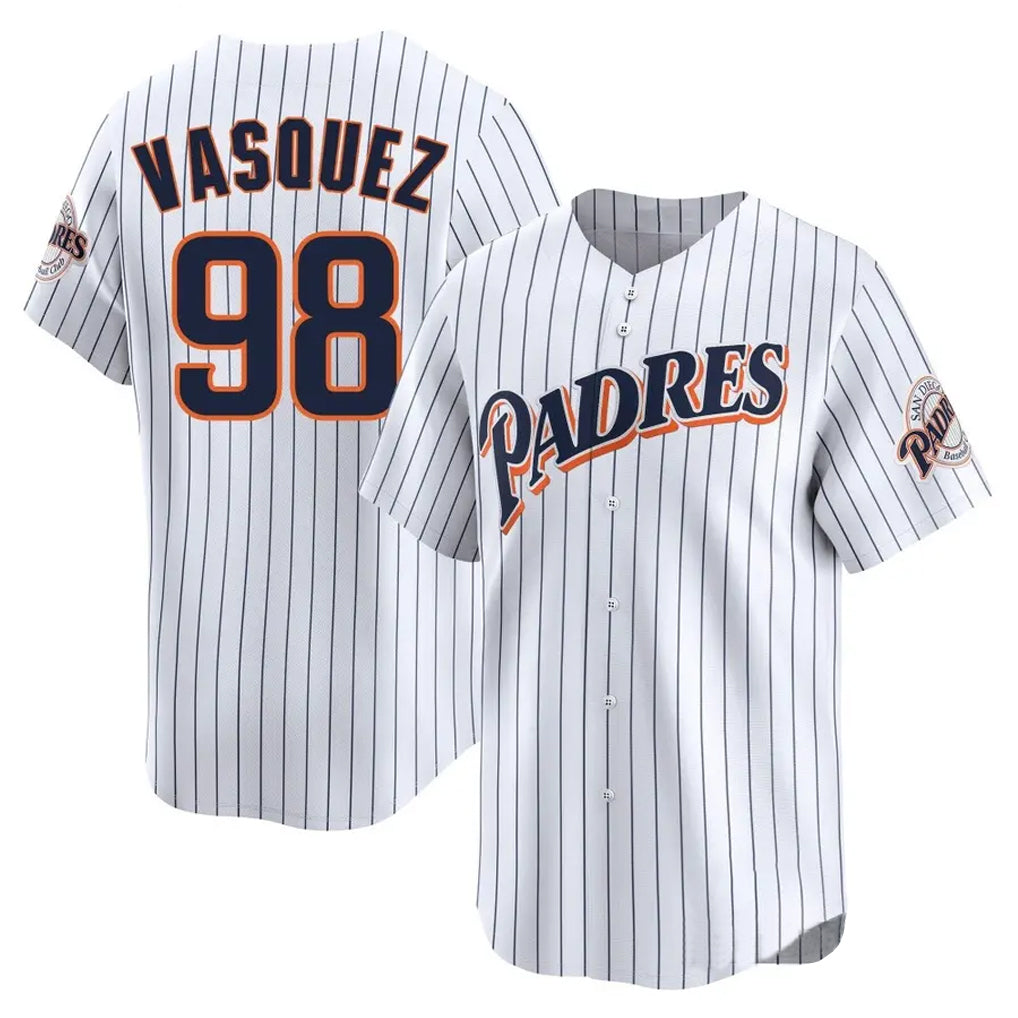 Kooe S.Diego Padres #98 Randy Vasquez Player White Cooperstown Collection Limited Home Stitched Jerseys