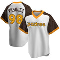 Kooe S.Diego Padres #98 Randy Vasquez Player White Home Cooperstown Collection Replica Game Stitched Jerseys