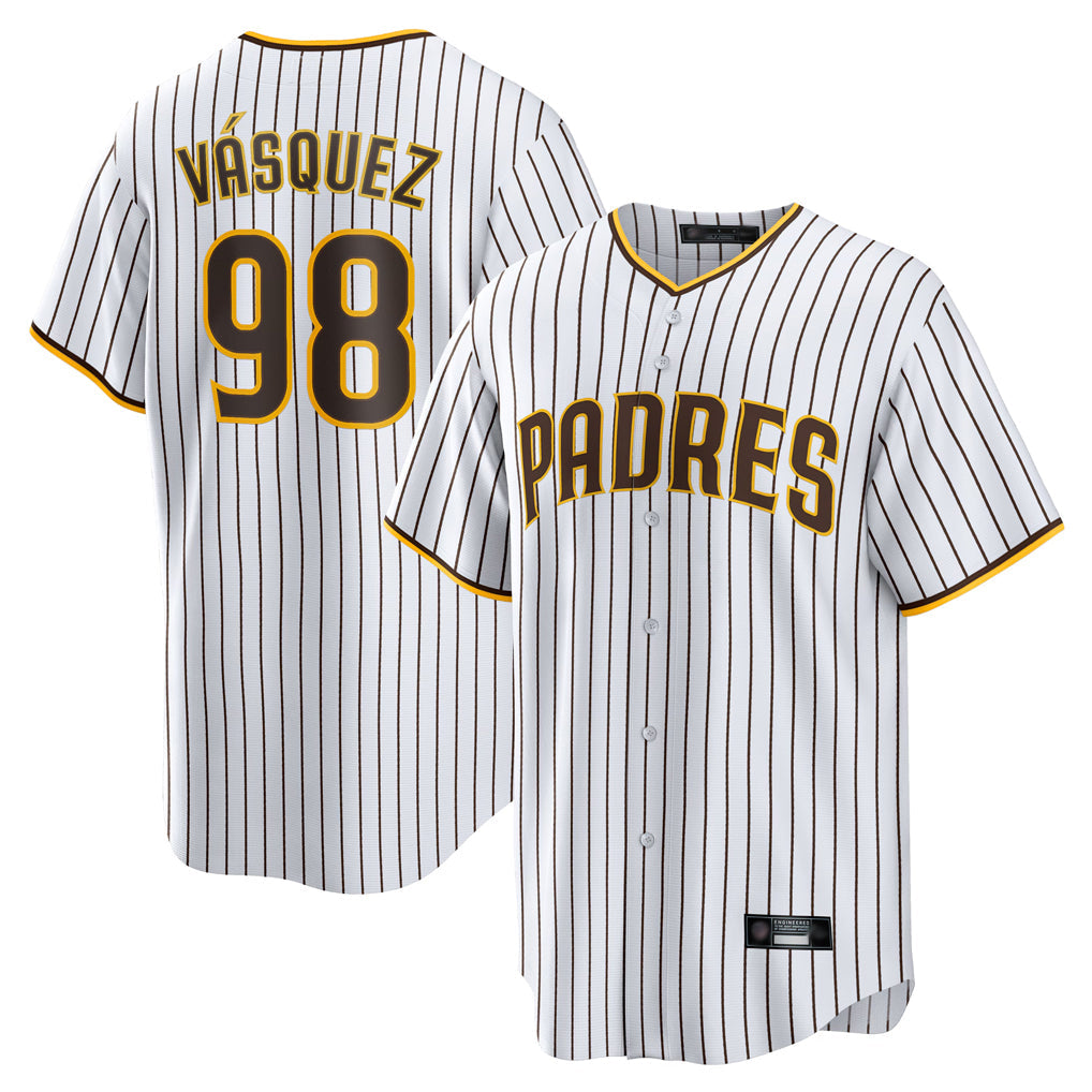 Kooe S.Diego Padres #98 Randy Vasquez Player White Home Game Stitched Jerseys