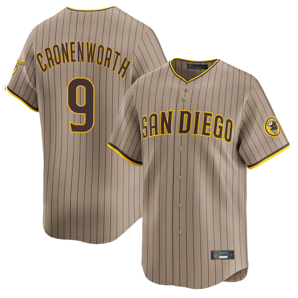Kooe S.Diego Padres #9 Jake Cronenworth Player Khaki Home Limited Stitched Jerseys