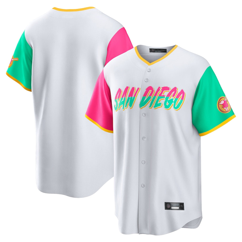 Kooe S.Diego Padres Blank Player White City Connect Home Game Stitched Jerseys