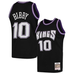 Kooe S.Kings #10 Mike Bibby Mitchell & Ness Black Hardwood Classics Swingman Jerseys