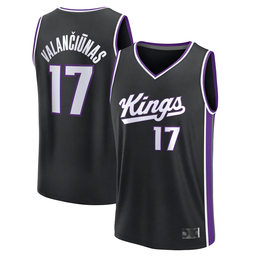 Kooe S.Kings #17 Jonas Valan?i¨±nas Fanatics Black Fast Break Replica Jerseys - Icon Edition