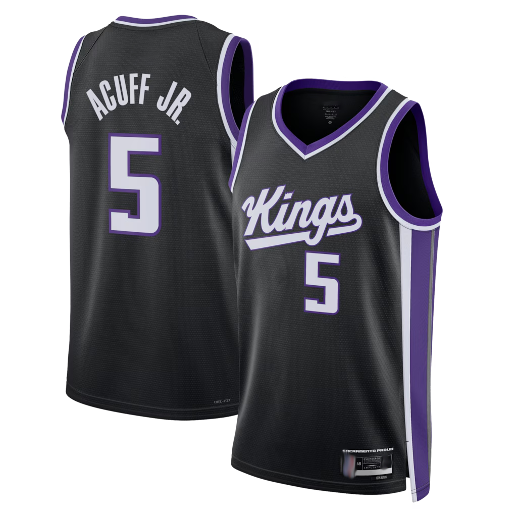 Kooe S.Kings #5 Darius Acuff Jr. Black Swingman Jerseys - Icon Edition