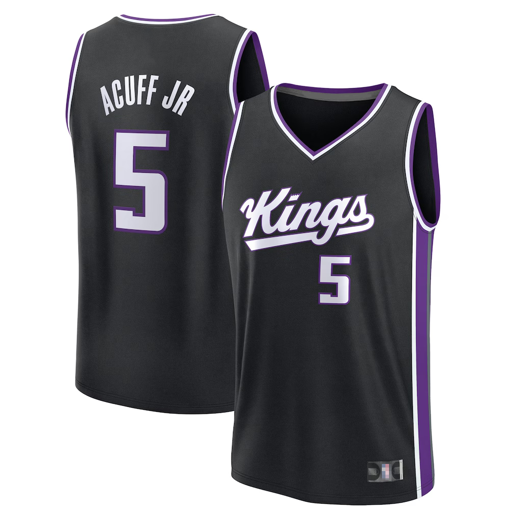 Kooe S.Kings #5 Darius Acuff Jr. Fanatics Black 2026 Draft First Round Pick Fast Break Jerseys - Icon Edition