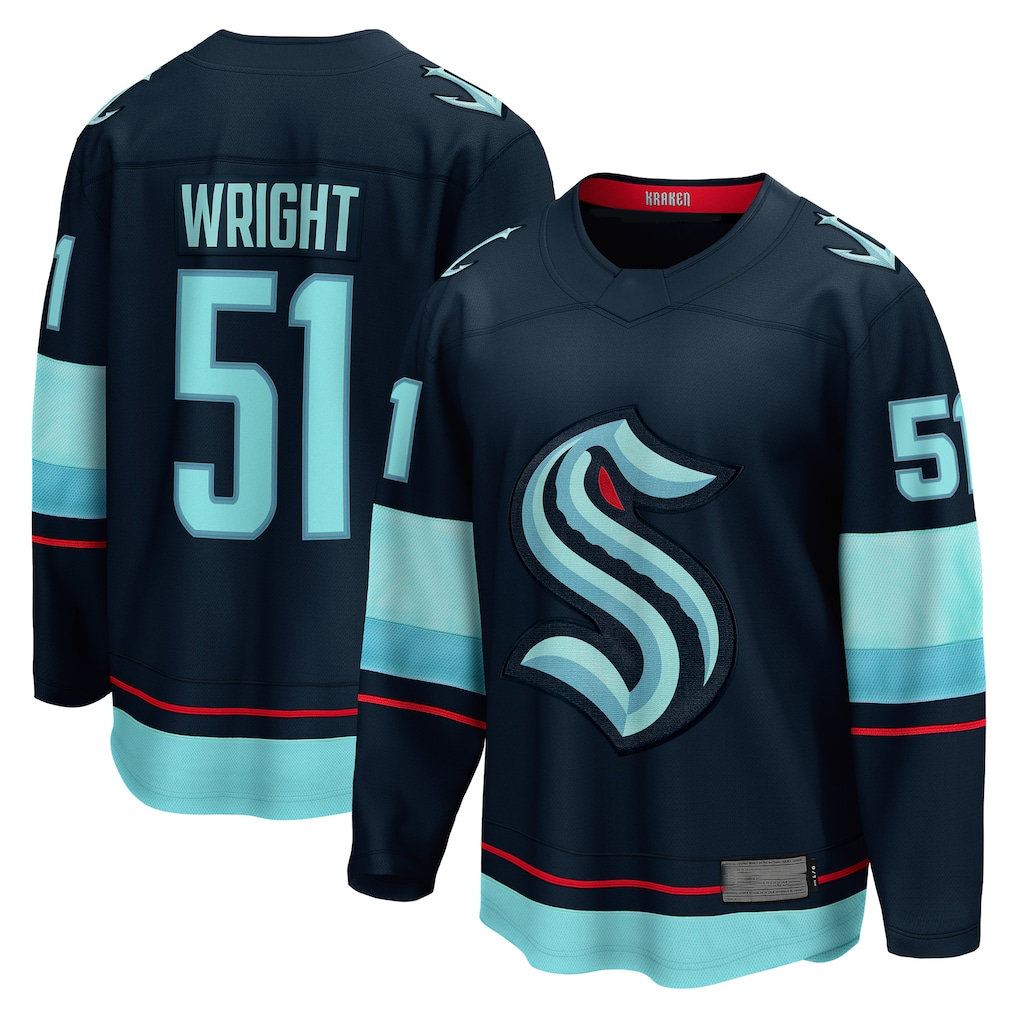 Kooe S.Kraken #51 Shane Wright Deep Sea Blue Home Breakaway Player Jerseys