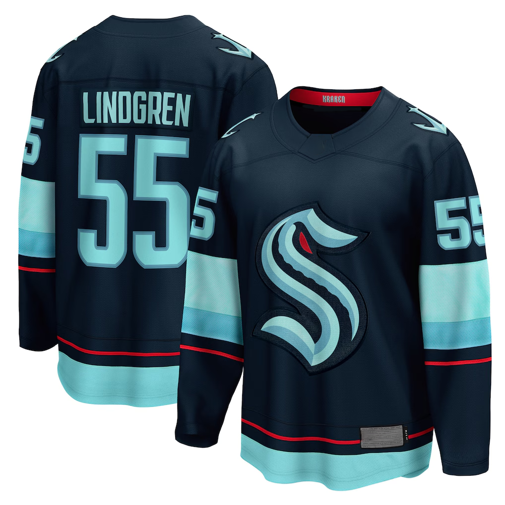 Kooe S.Kraken #55 Ryan Lindgren Deep Sea Blue Home Breakaway Jerseys