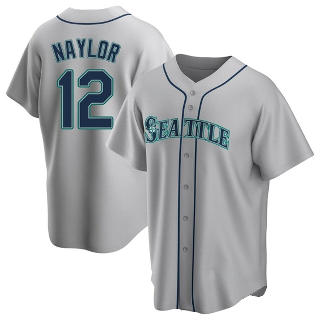 Kooe S.Mariners #12 Josh Naylor Player Gray Home Game Stitched Jerseys