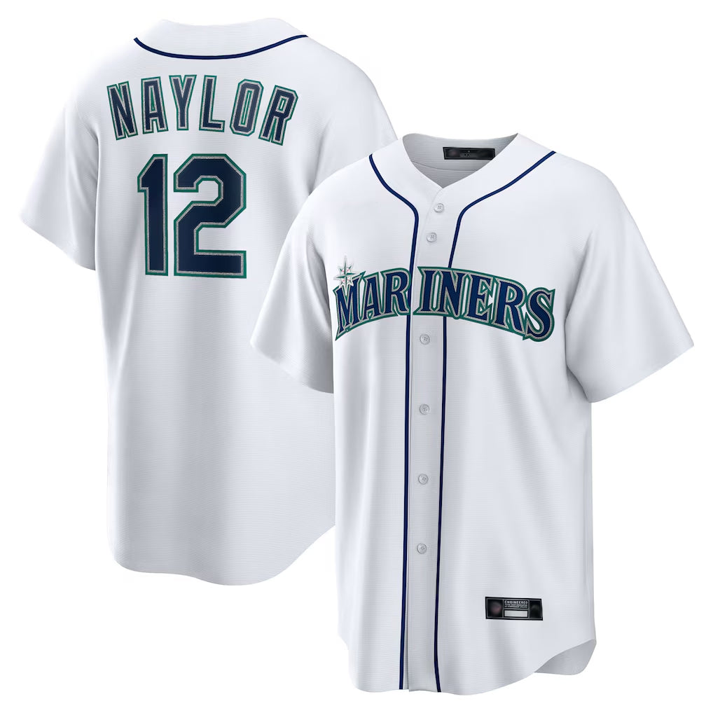 Kooe S.Mariners #12 Josh Naylor Player White Home Game Stitched Jerseys