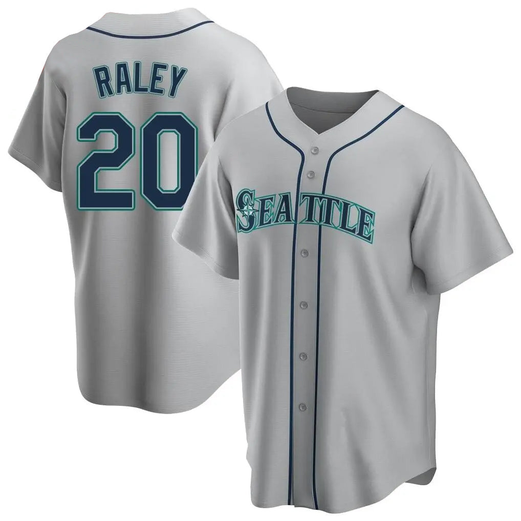 Kooe S.Mariners #20 Luke Raley Player Gray Home Game Stitched Jerseys