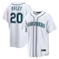 Kooe S.Mariners #20 Luke Raley Player White Home Game Stitched Jerseys