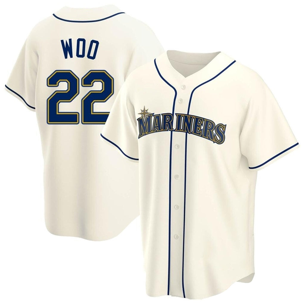 Kooe S.Mariners #22 Bryan Woo Player Cream Home Game Stitched Jerseys