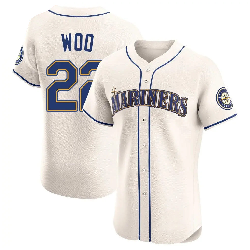 Kooe S.Mariners #22 Bryan Woo Player Cream Home Limited Elite Stitched Jerseys