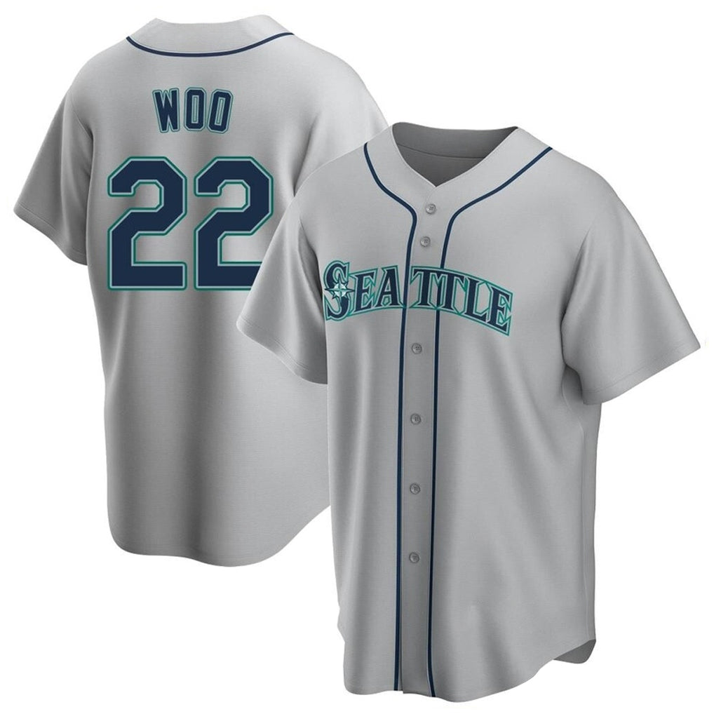 Kooe S.Mariners #22 Bryan Woo Player Gray Home Game Stitched Jerseys